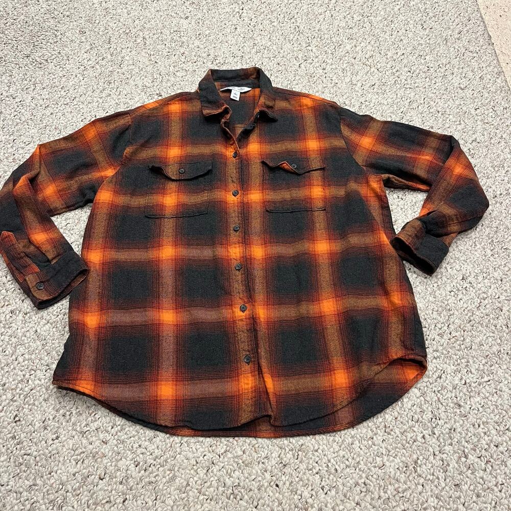 Old Navy Boyfriend Flannel Shirt L Tall Evermore Taylor Swift Fall Cabincore